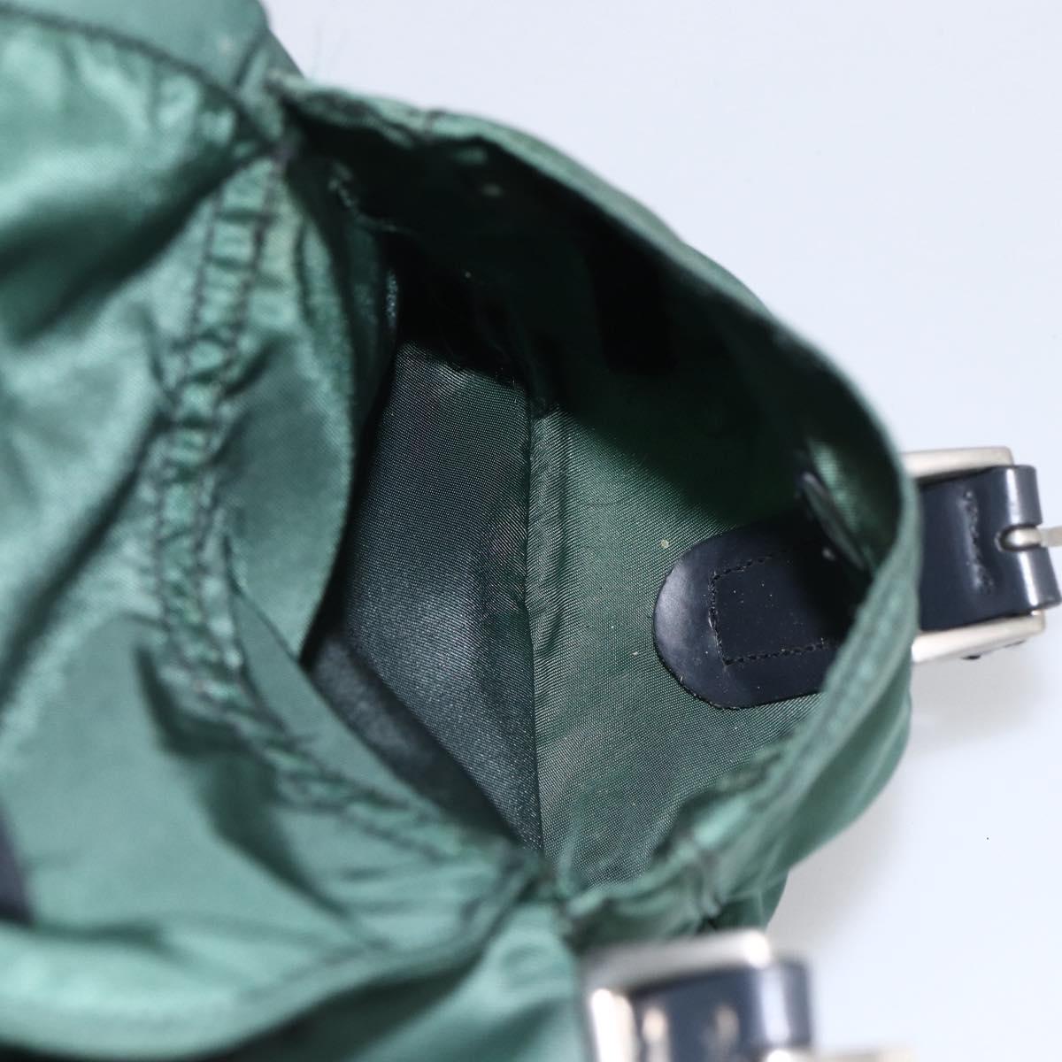 PRADA Backpack Nylon Green Silver Auth 172160