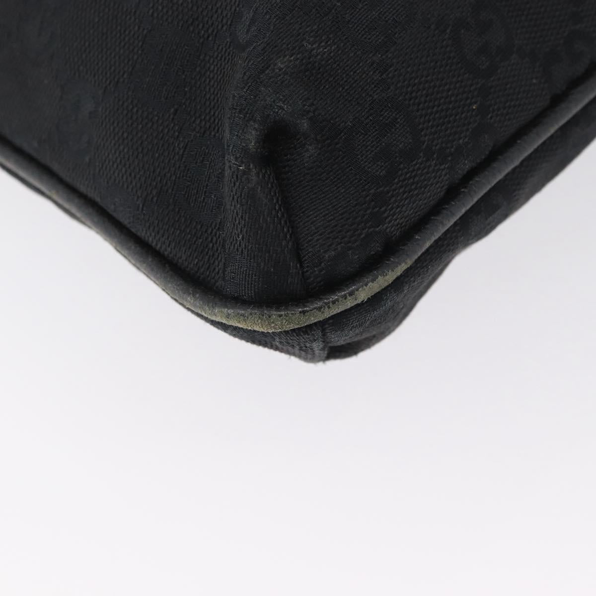 GUCCI GG Canvas Shoulder Bag Black Silver 122793 Auth 172167