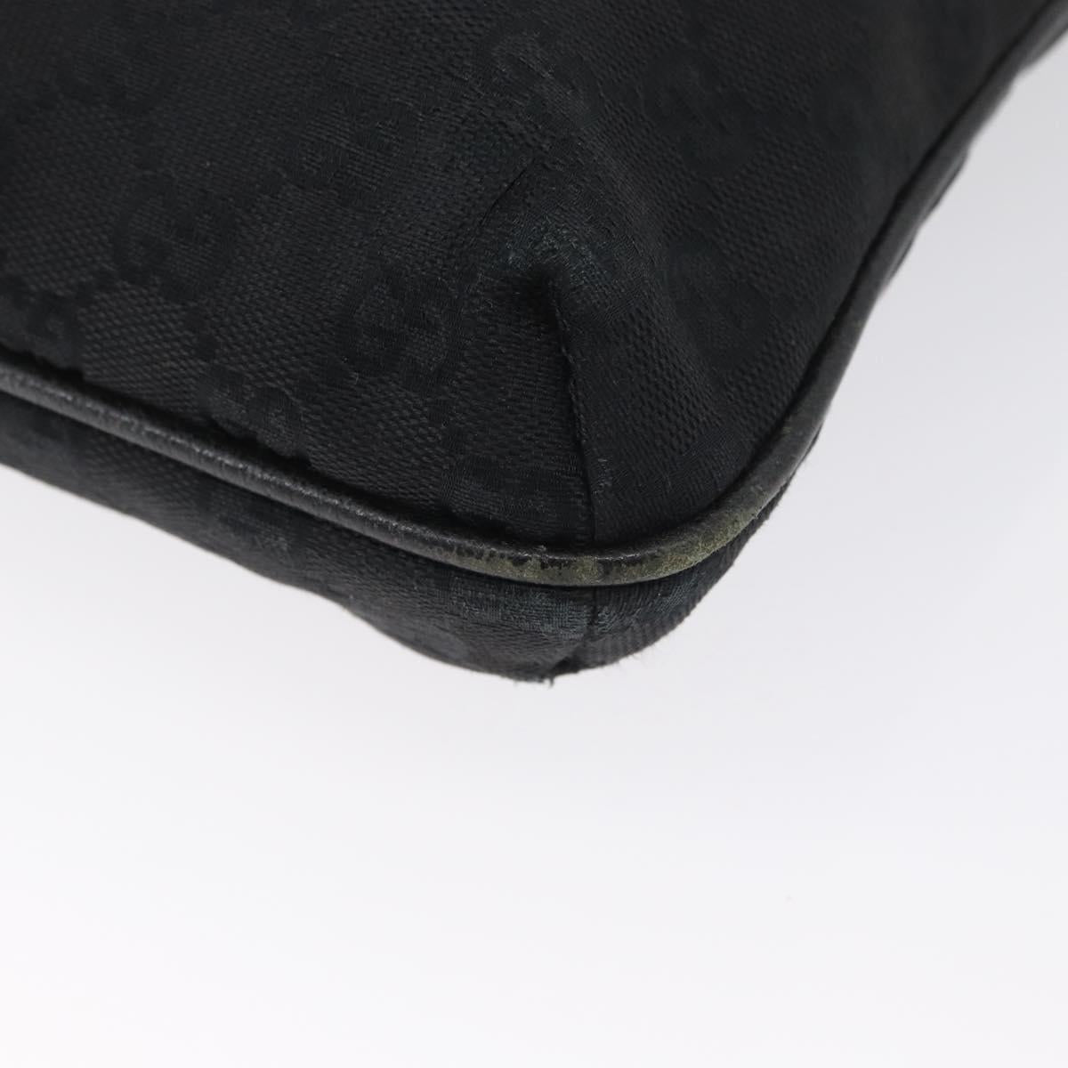 GUCCI GG Canvas Shoulder Bag Black Silver 122793 Auth 172167