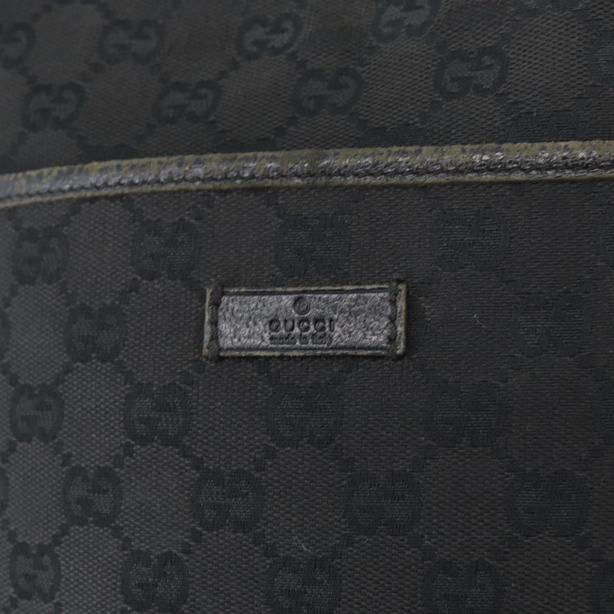 GUCCI GG Canvas Shoulder Bag Black Silver 122793 Auth 172167