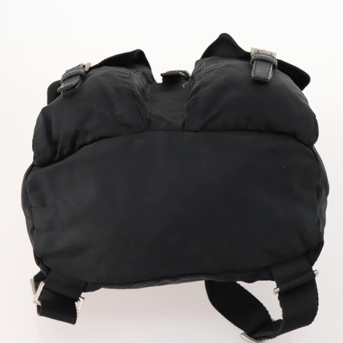 PRADA Backpack Nylon Silver Black Auth 172169