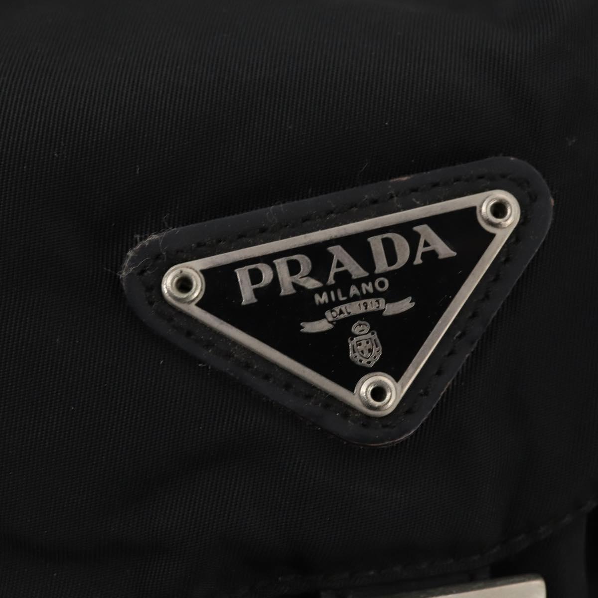 PRADA Backpack Nylon Silver Black Auth 172169