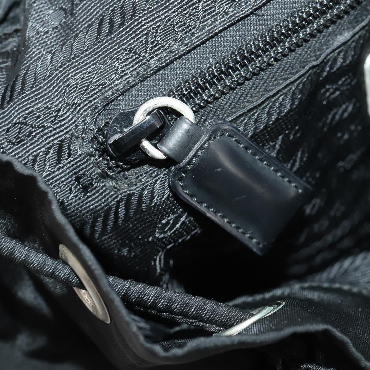 PRADA Backpack Nylon Silver Black Auth 172169