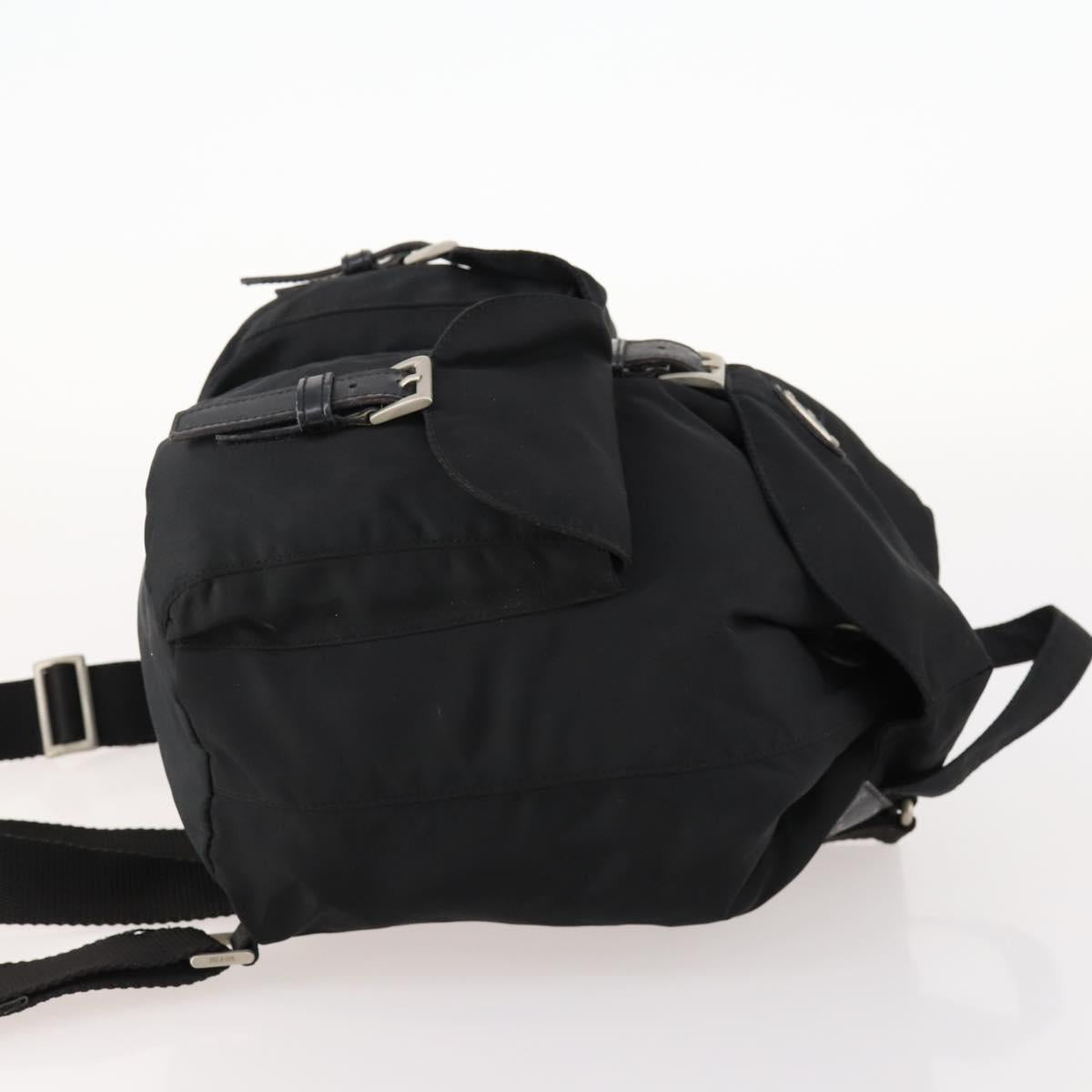 PRADA Backpack Nylon Silver Black Auth 172169