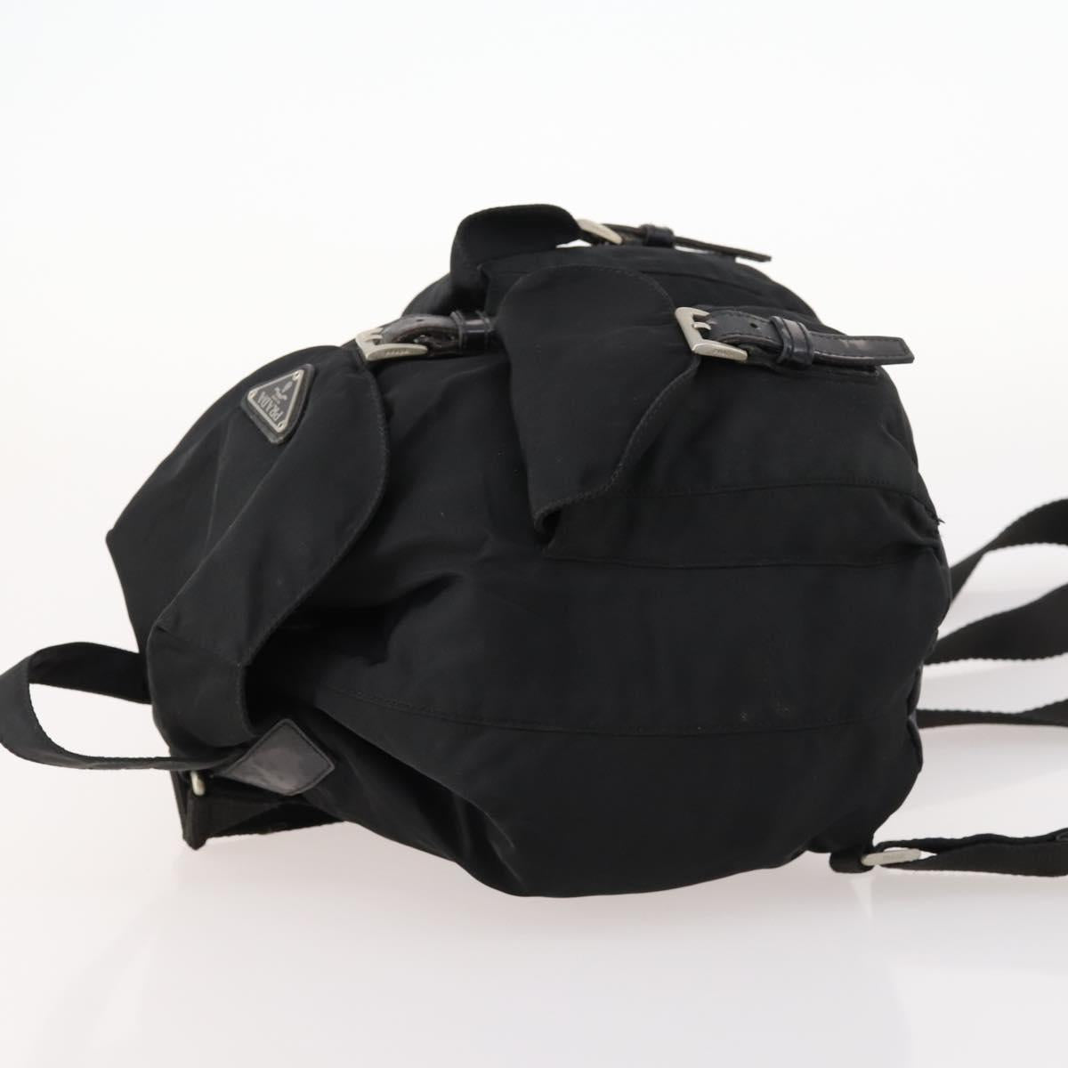 PRADA Backpack Nylon Silver Black Auth 172169