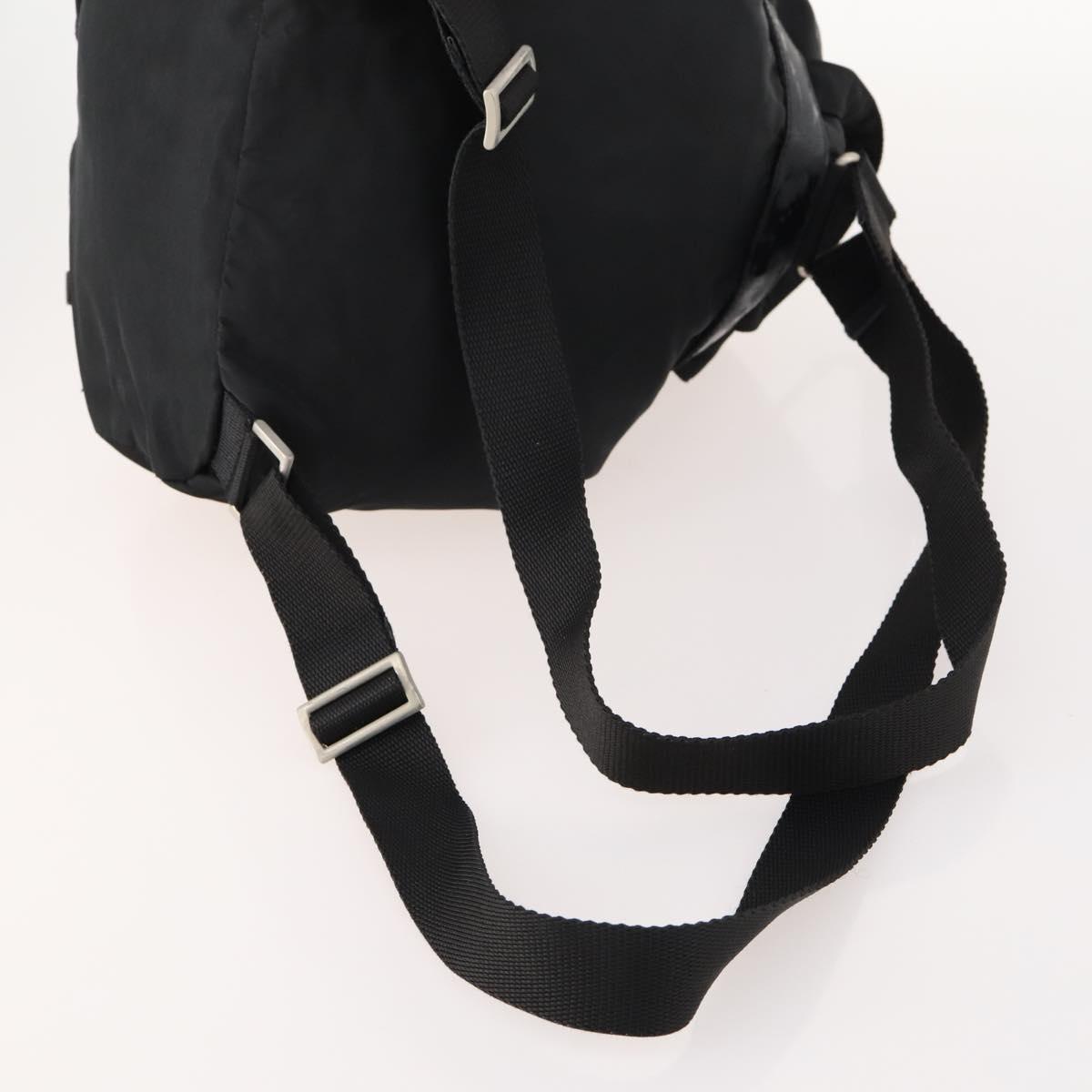 PRADA Backpack Nylon Silver Black Auth 172169