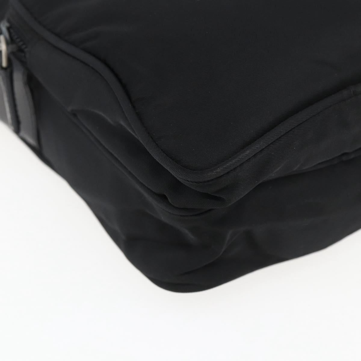 PRADA Shoulder Bag Nylon Silver Black Auth 172170