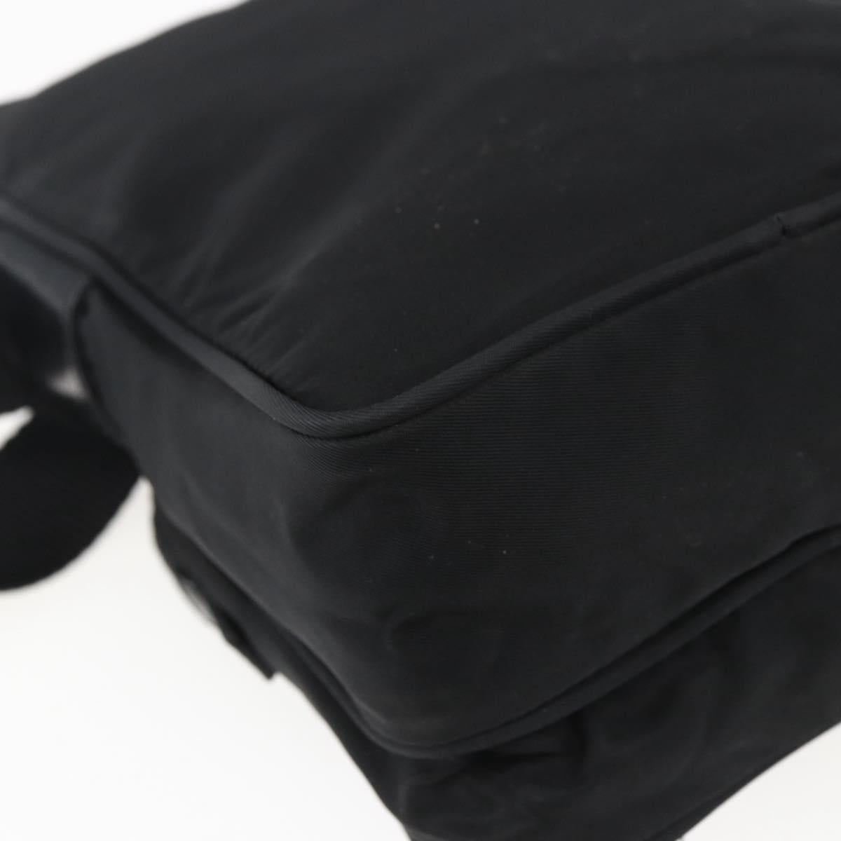 PRADA Shoulder Bag Nylon Silver Black Auth 172170