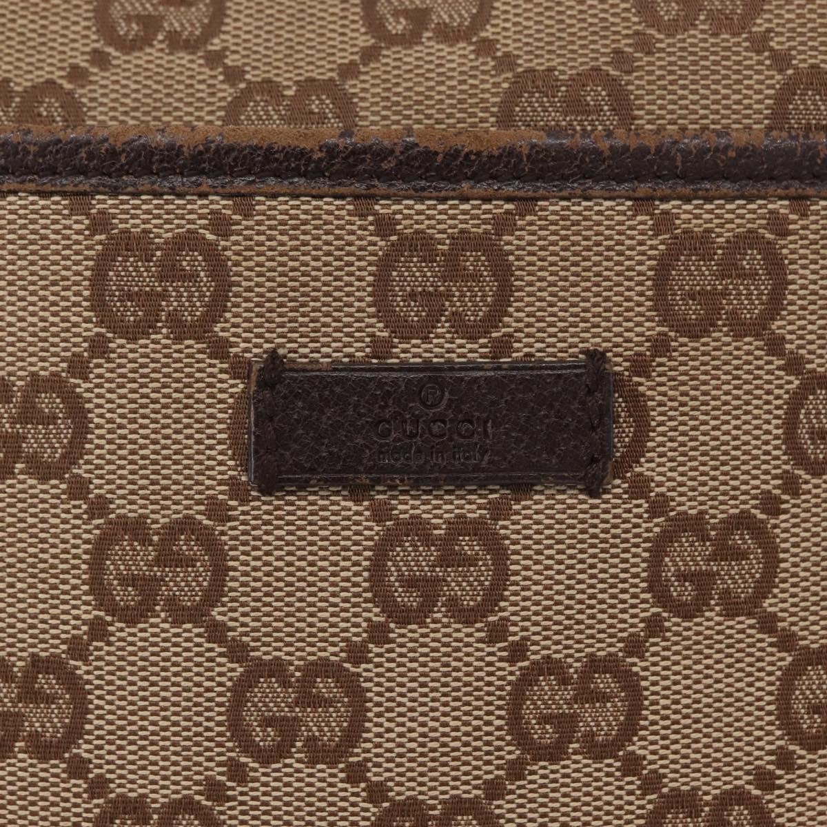 GUCCI GG Canvas Shoulder Bag Beige Silver 122793 Auth 172173
