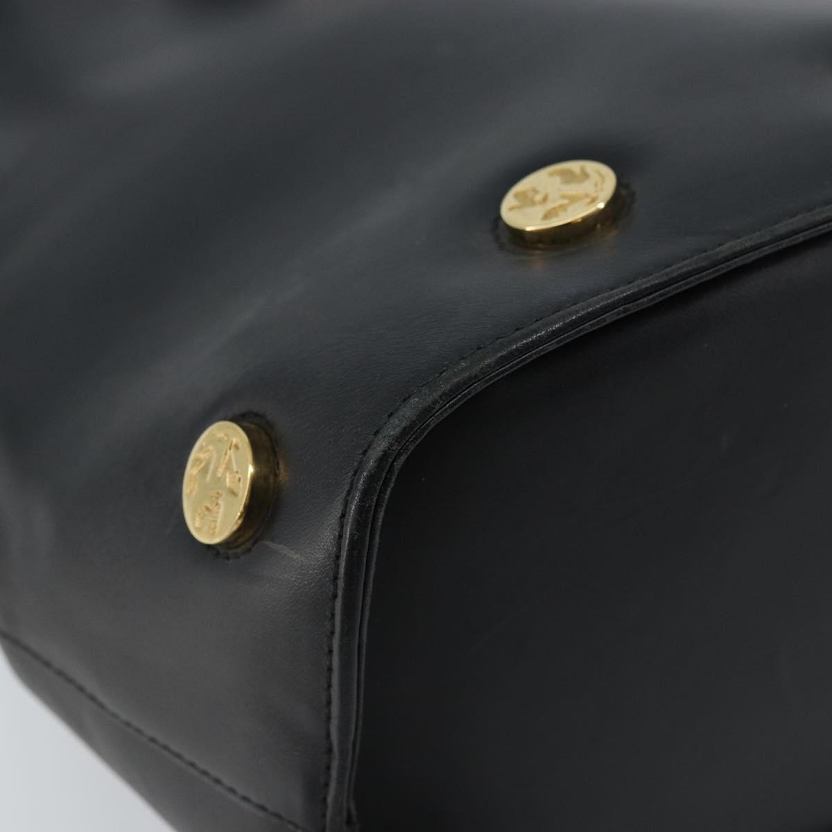 Salvatore Ferragamo Tote Bag Leather Black Gold Auth 172187