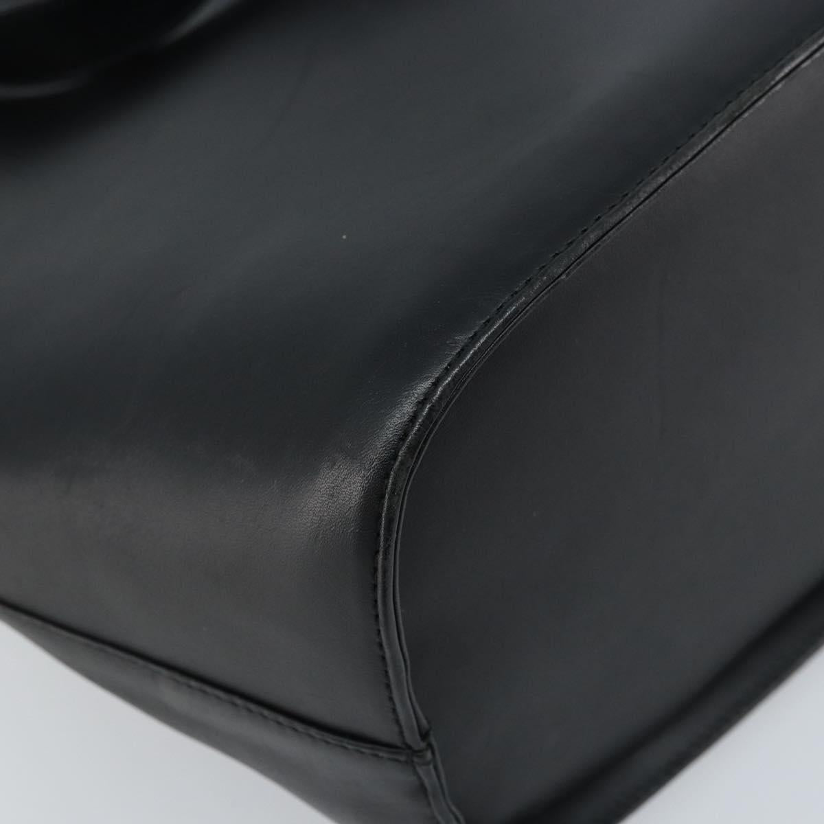 Salvatore Ferragamo Tote Bag Leather Black Gold Auth 172187