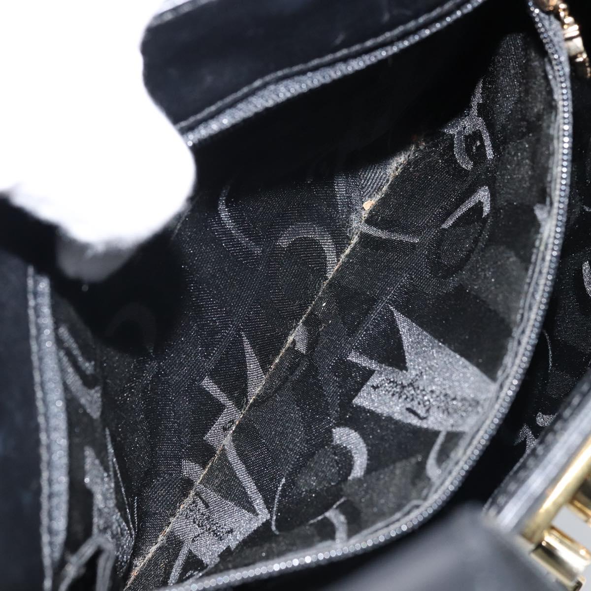 Salvatore Ferragamo Tote Bag Leather Black Gold Auth 172187