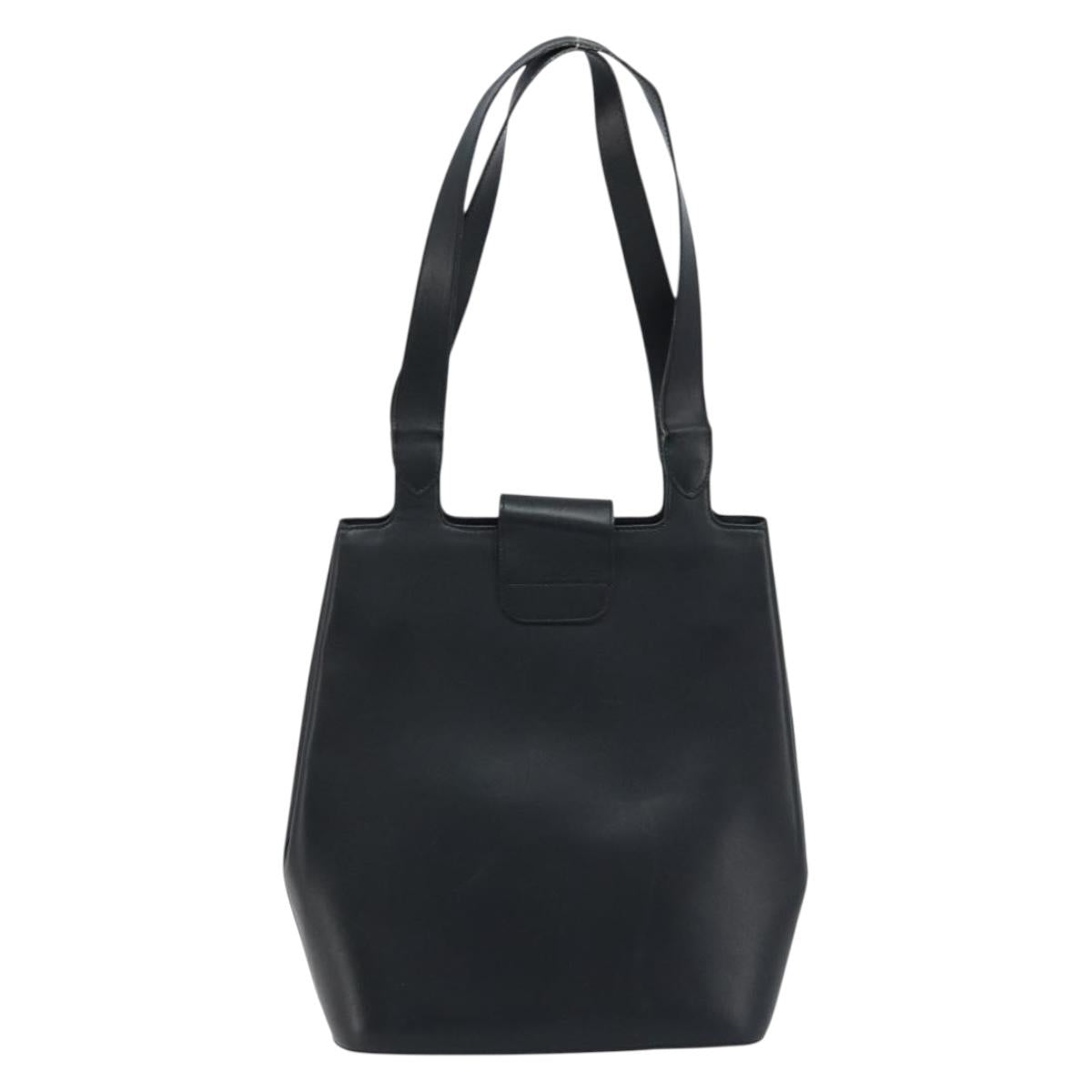 Salvatore Ferragamo Tote Bag Leather Black Gold Auth 172187
