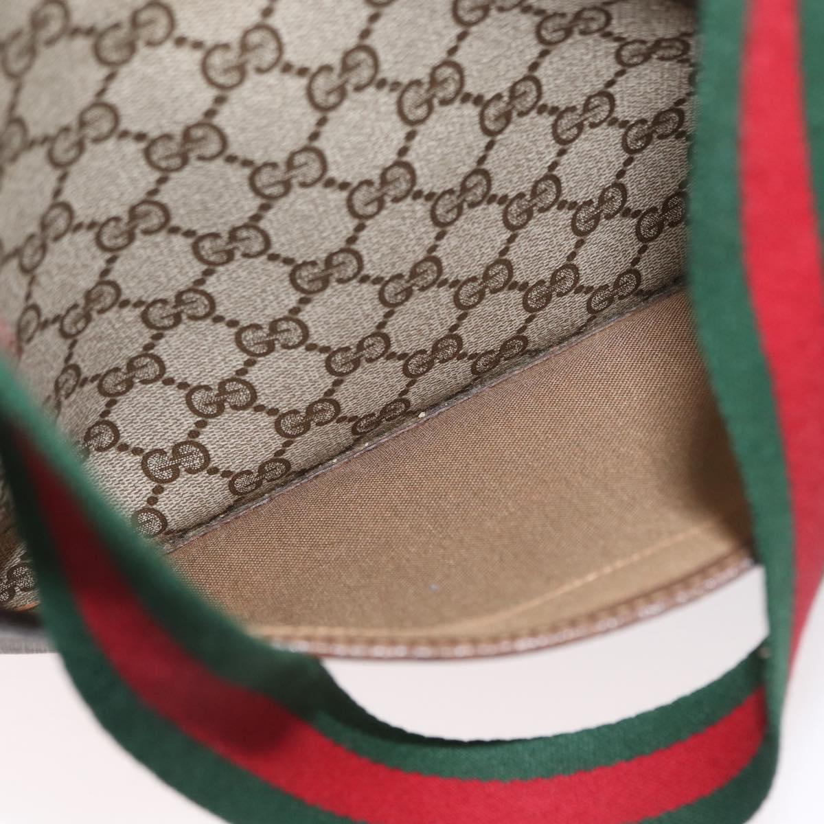 GUCCI GG Supreme Web Sherry Line Tote Bag PVC Beige Red 39 02 003 Auth 172201