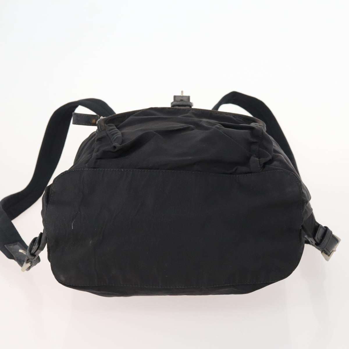 PRADA Backpack Nylon Silver Black Auth 172208