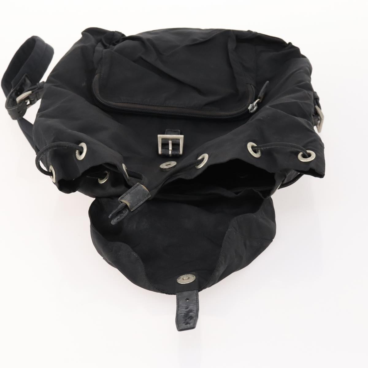 PRADA Backpack Nylon Silver Black Auth 172208