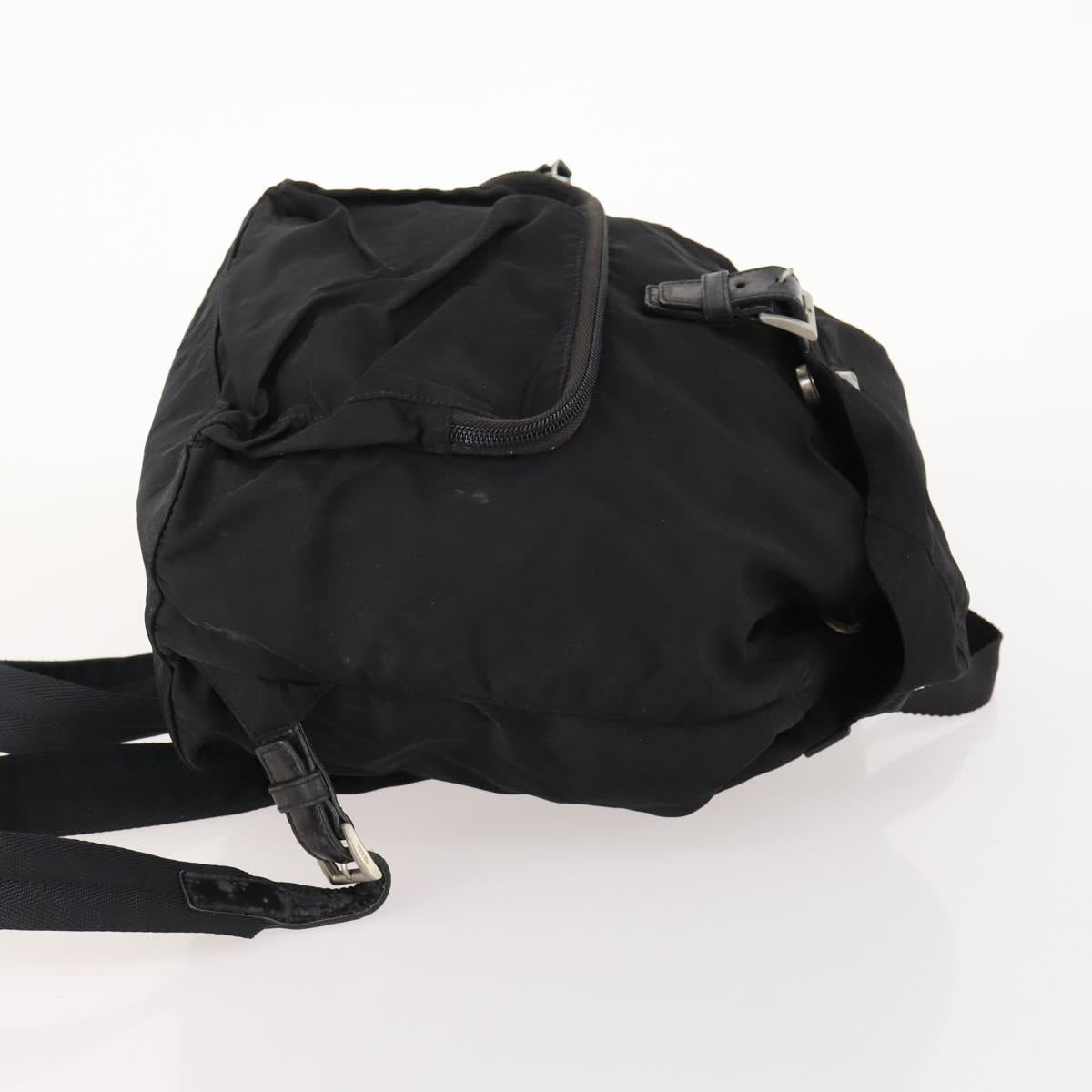 PRADA Backpack Nylon Silver Black Auth 172208