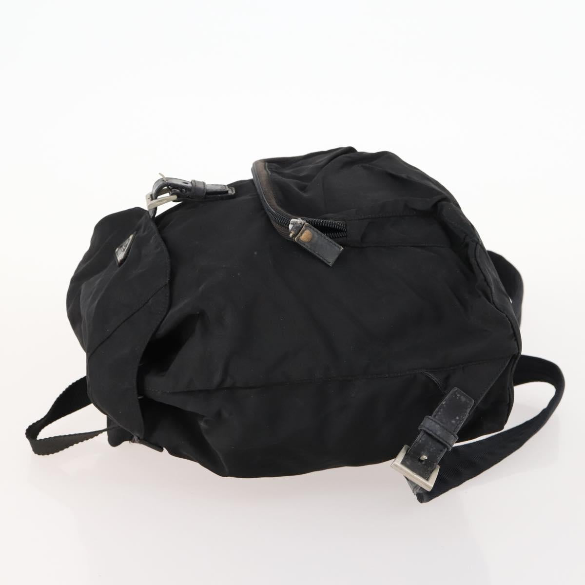 PRADA Backpack Nylon Silver Black Auth 172208