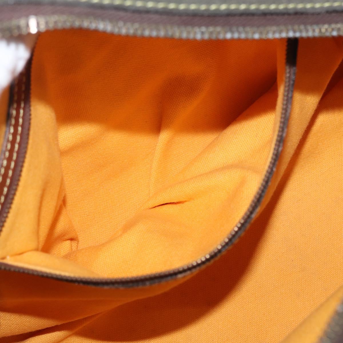 LOEWE Anagram Hand Bag Suede Green Gold Auth 172213