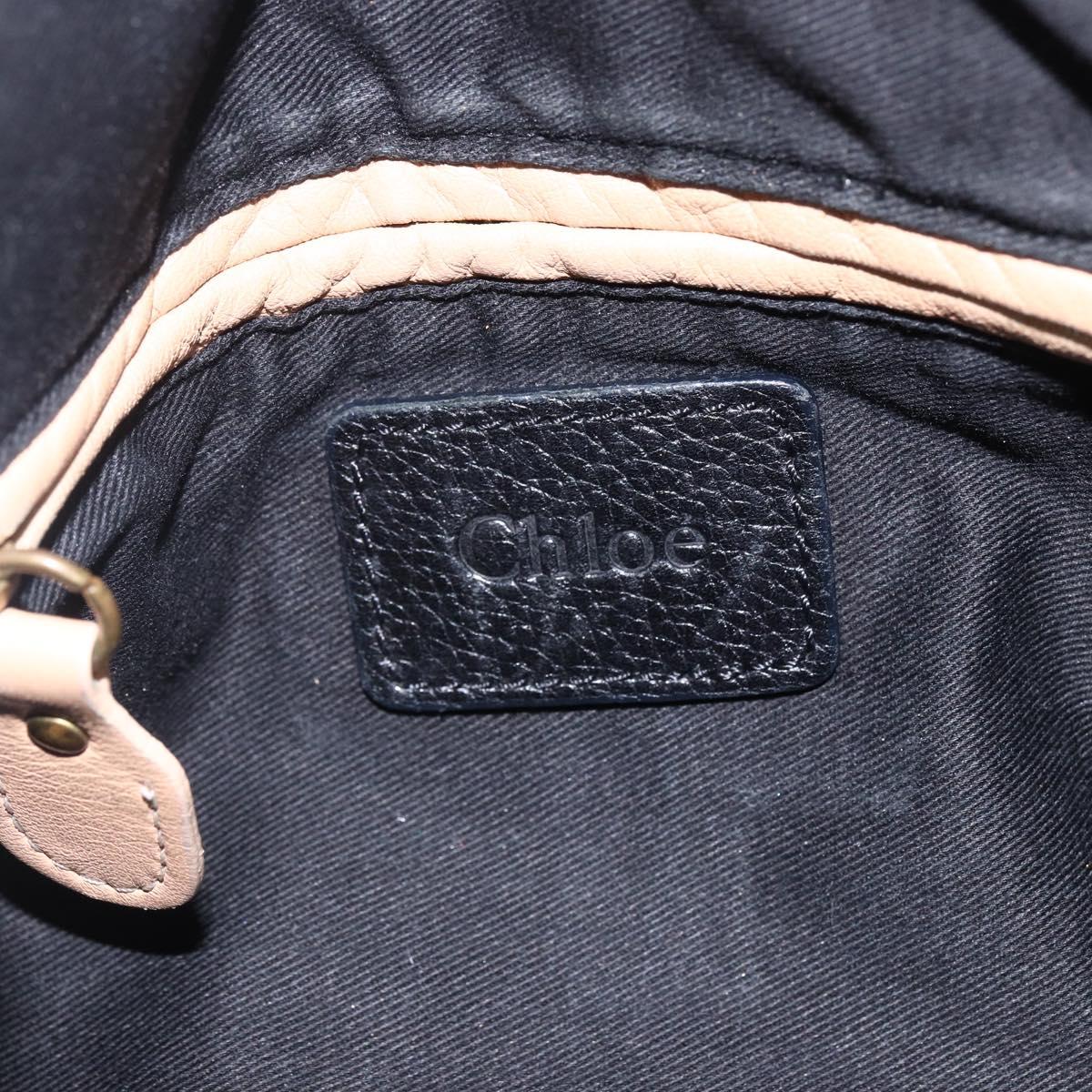 Chloe Hand Bag Leather 2way Black Gold Auth 172220