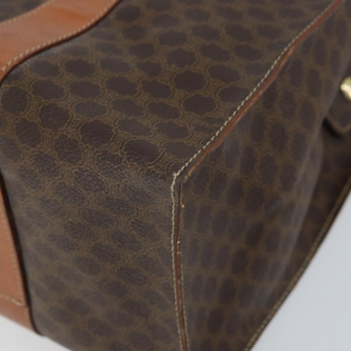 CELINE Macadam Canvas Tote Bag PVC Leather Brown Gold Auth 172223