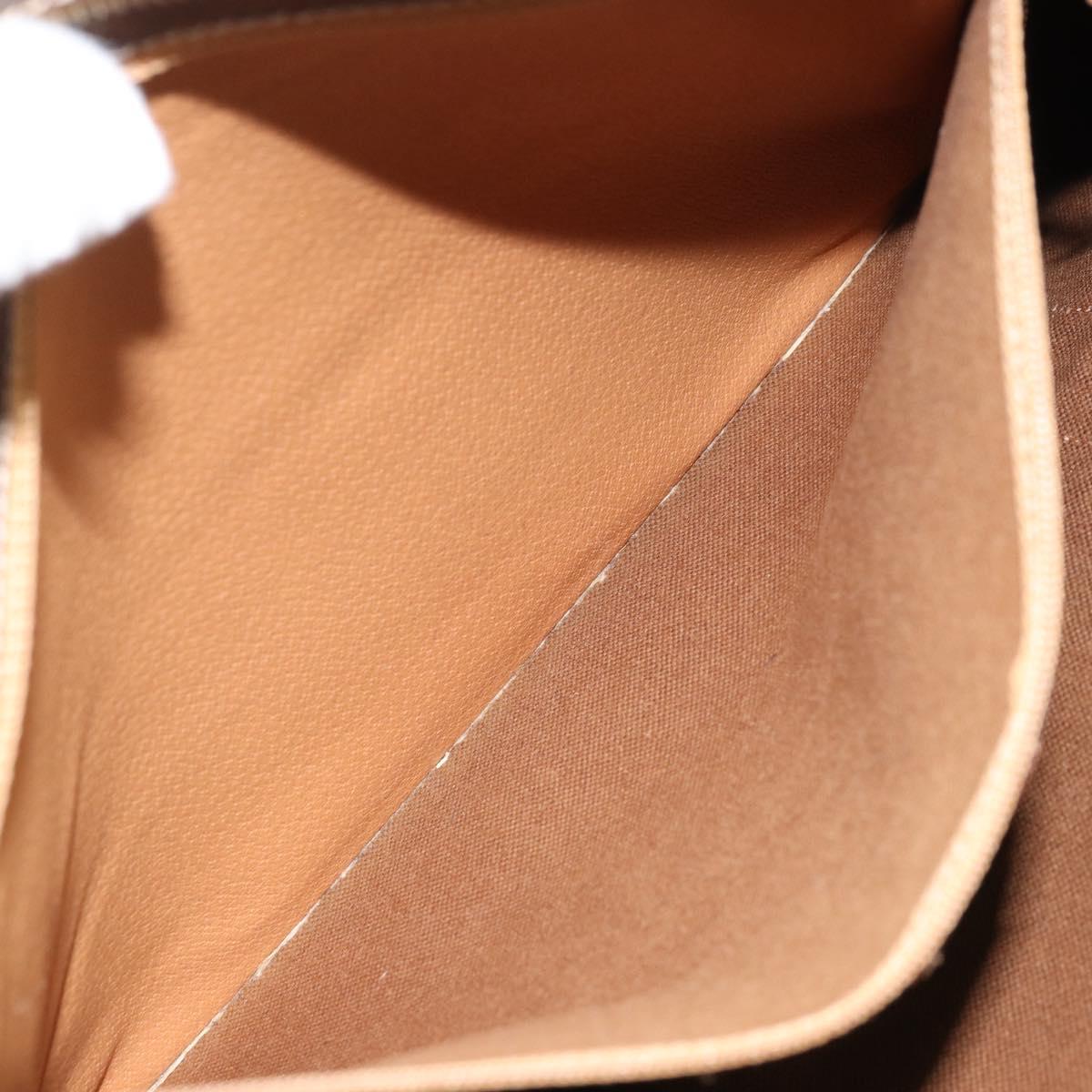 CELINE Macadam Canvas Tote Bag PVC Leather Brown Gold Auth 172223