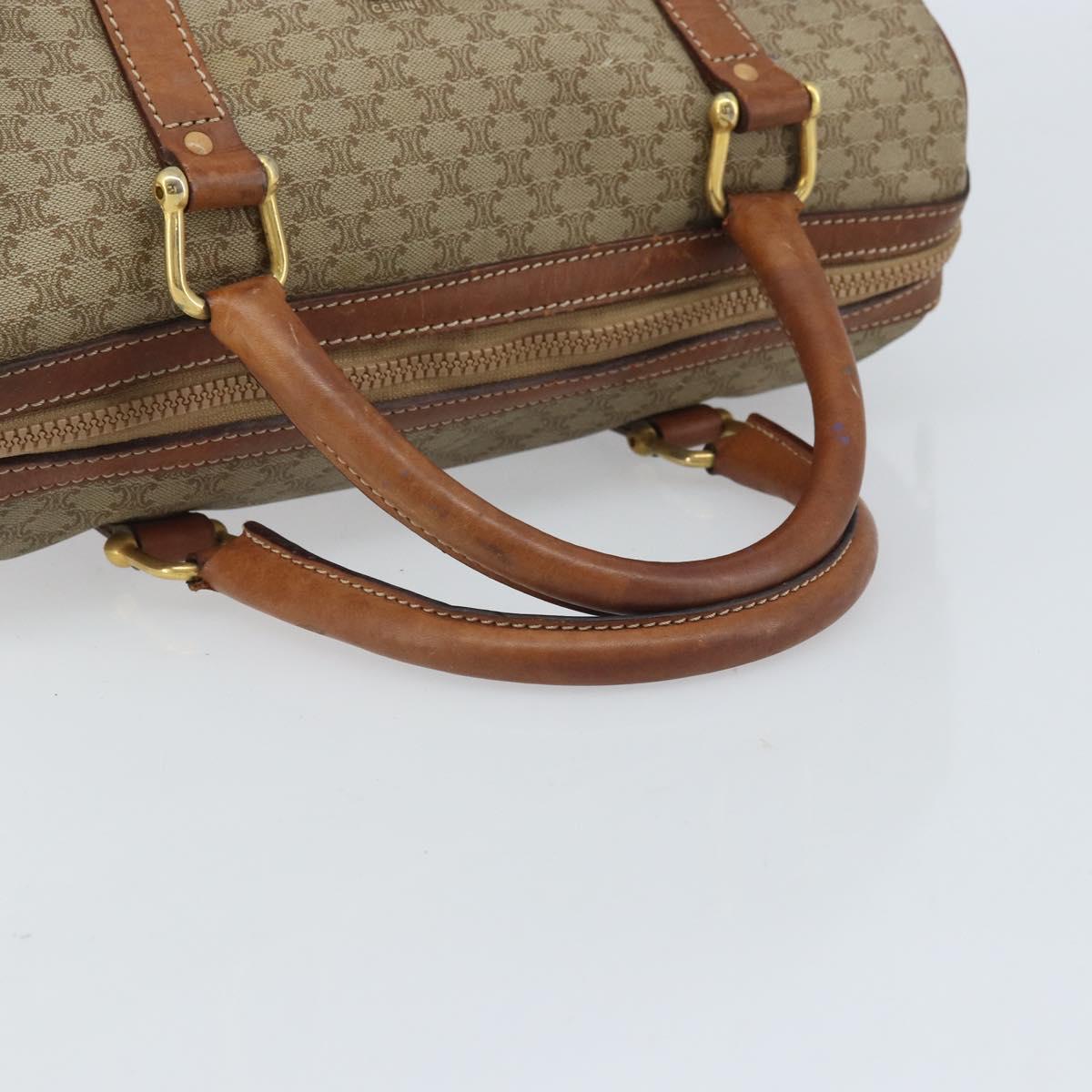 CELINE Macadam Canvas Hand Bag PVC Leather Beige Gold Auth 172224