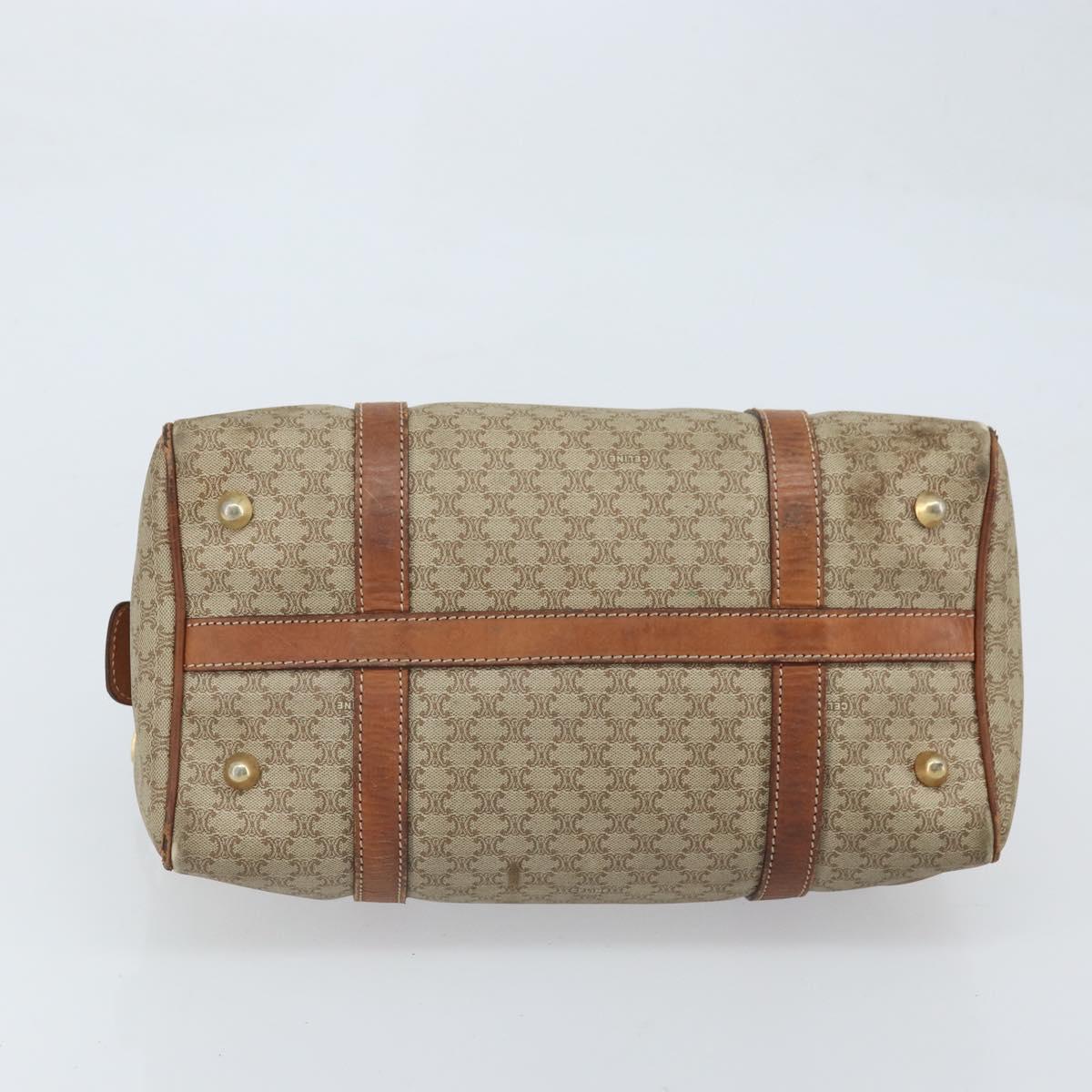 CELINE Macadam Canvas Hand Bag PVC Leather Beige Gold Auth 172224