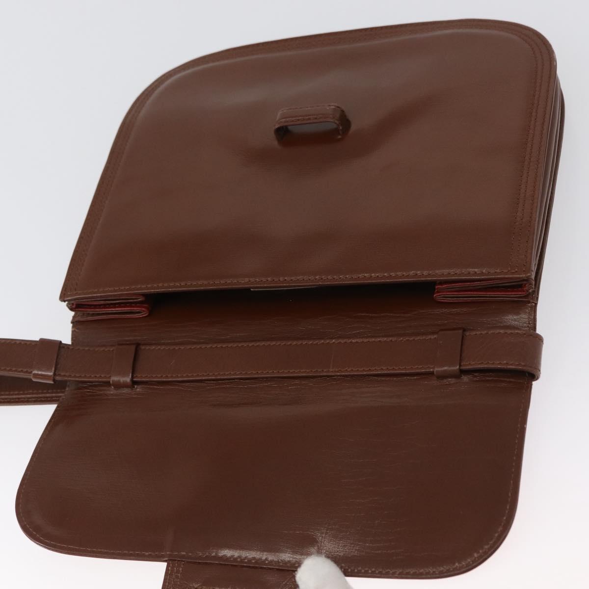 SAINT LAURENT Shoulder Bag Leather Brown Auth 172229