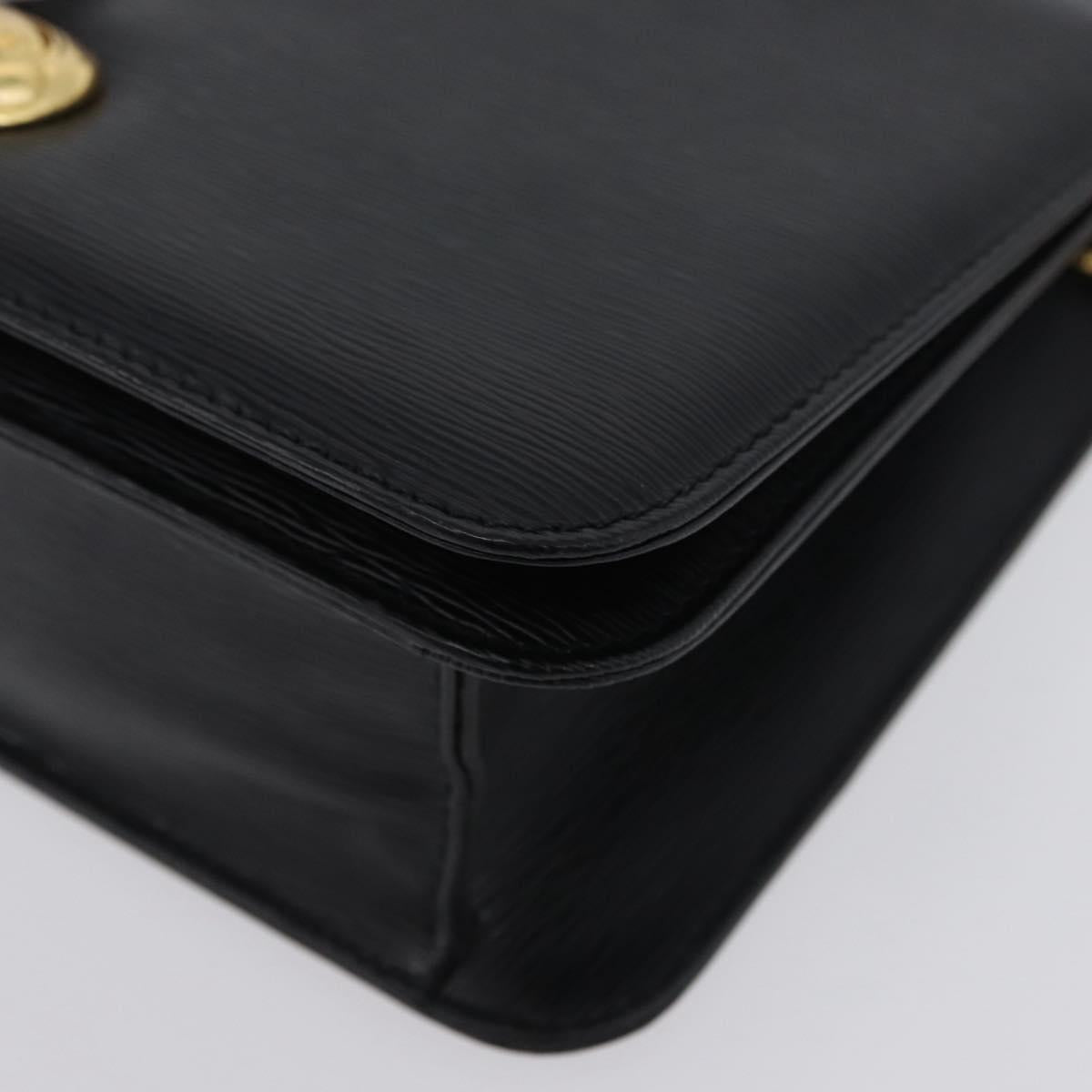 Chloe Chain Shoulder Bag Leather Black Gold Auth 172236