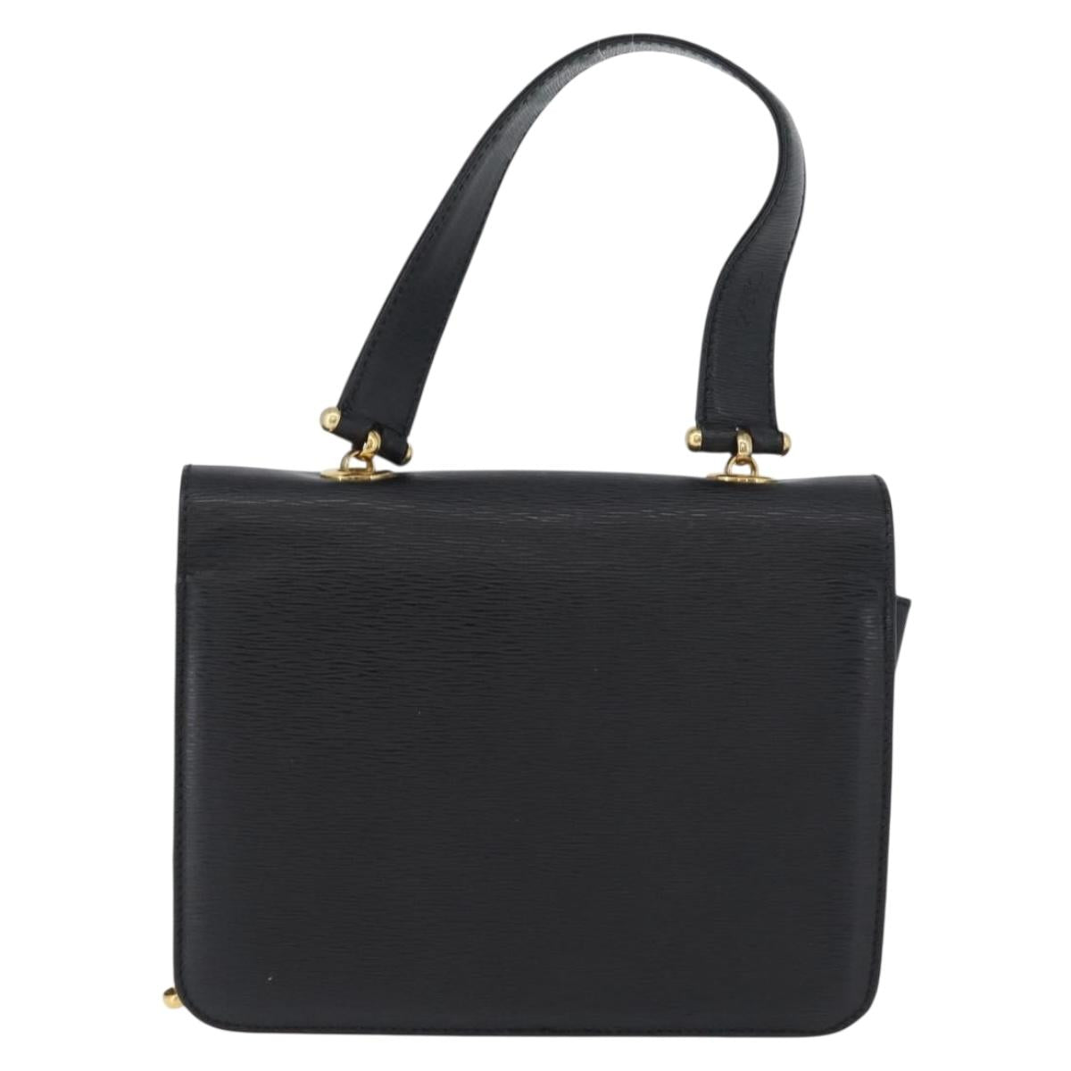 Chloe Chain Shoulder Bag Leather Black Gold Auth 172236
