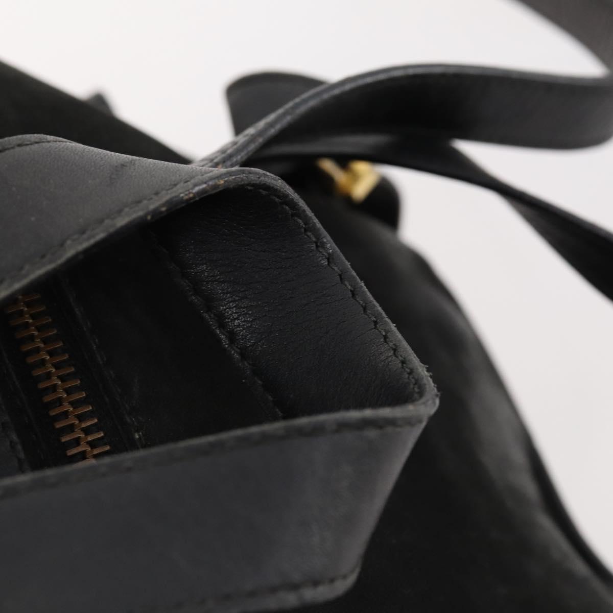 Salvatore Ferragamo Vara Ribbon Backpack Leather Black Gold Auth 172240