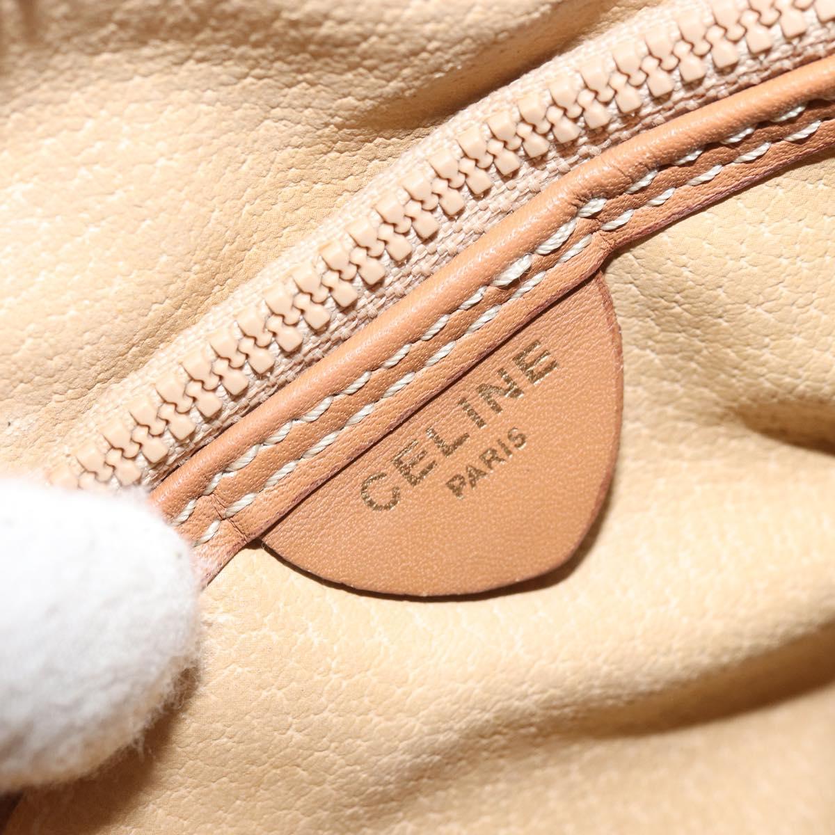 CELINE Macadam Canvas Hand Bag PVC Leather Brown Gold Auth 172241