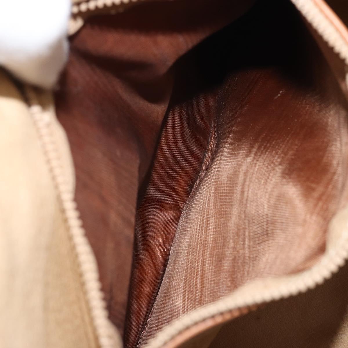 CELINE Macadam Canvas Hand Bag PVC Leather Brown Gold Auth 172241