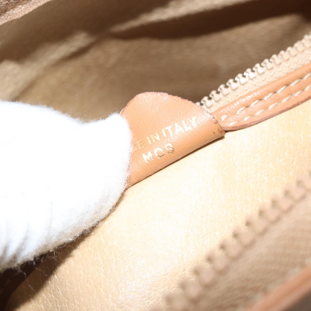 CELINE Macadam Canvas Hand Bag PVC Leather Brown Gold Auth 172241