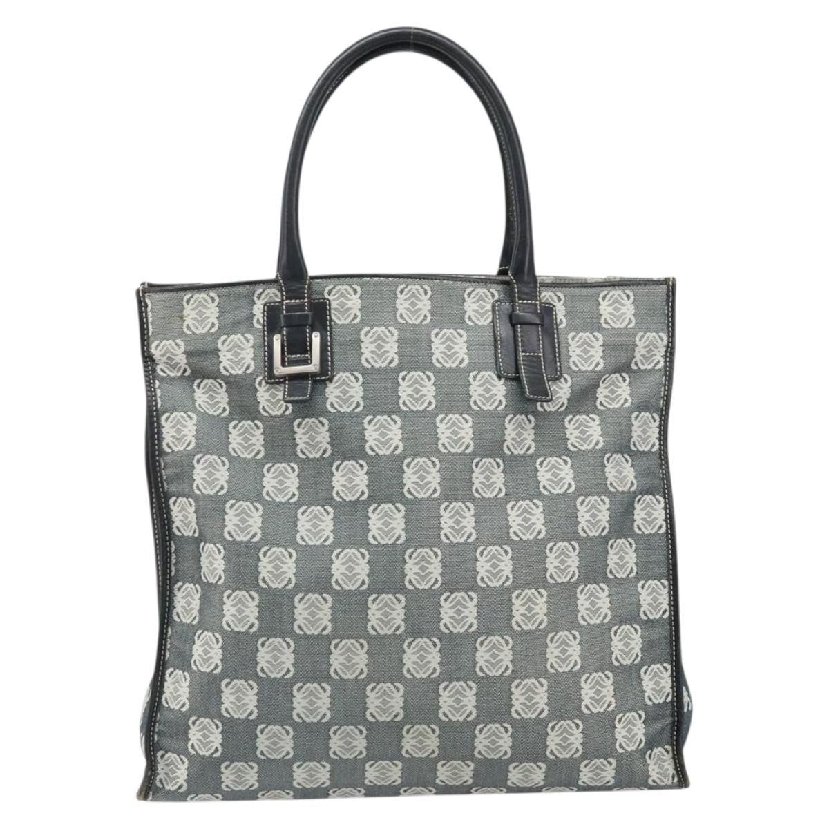 LOEWE Anagram Tote Bag Canvas Black Auth 172243