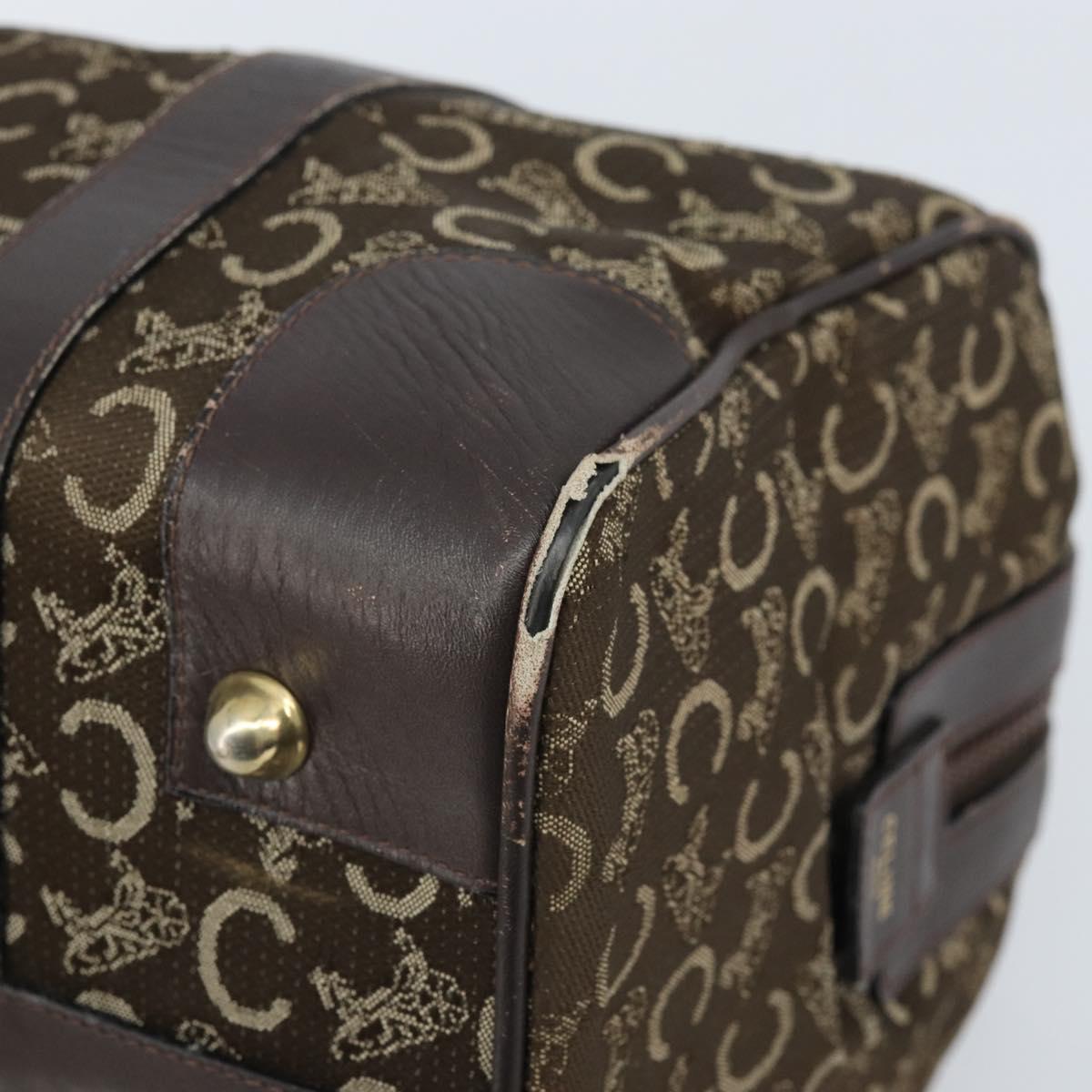 CELINE C Sulky Hand Bag Canvas Brown Gold Auth 172249