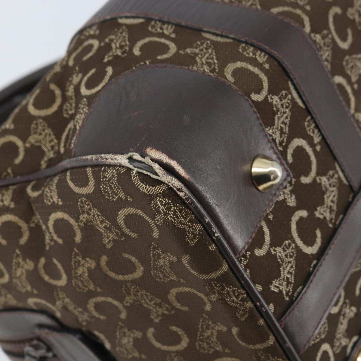 CELINE C Sulky Hand Bag Canvas Brown Gold Auth 172249
