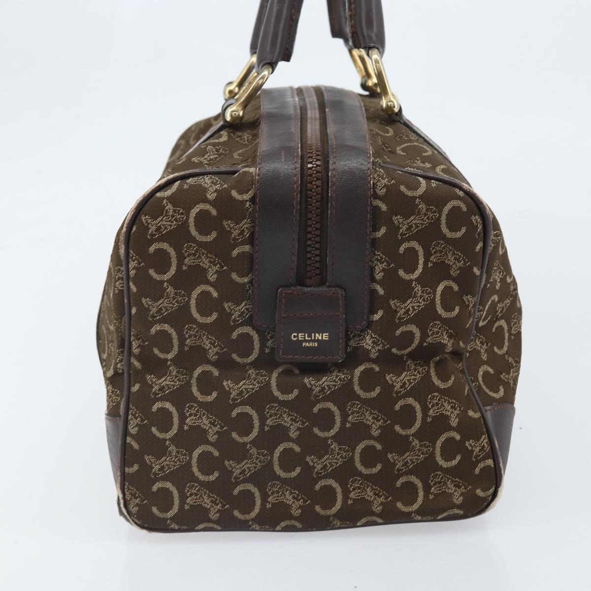 CELINE C Sulky Hand Bag Canvas Brown Gold Auth 172249