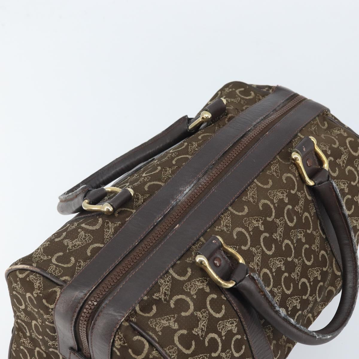 CELINE C Sulky Hand Bag Canvas Brown Gold Auth 172249