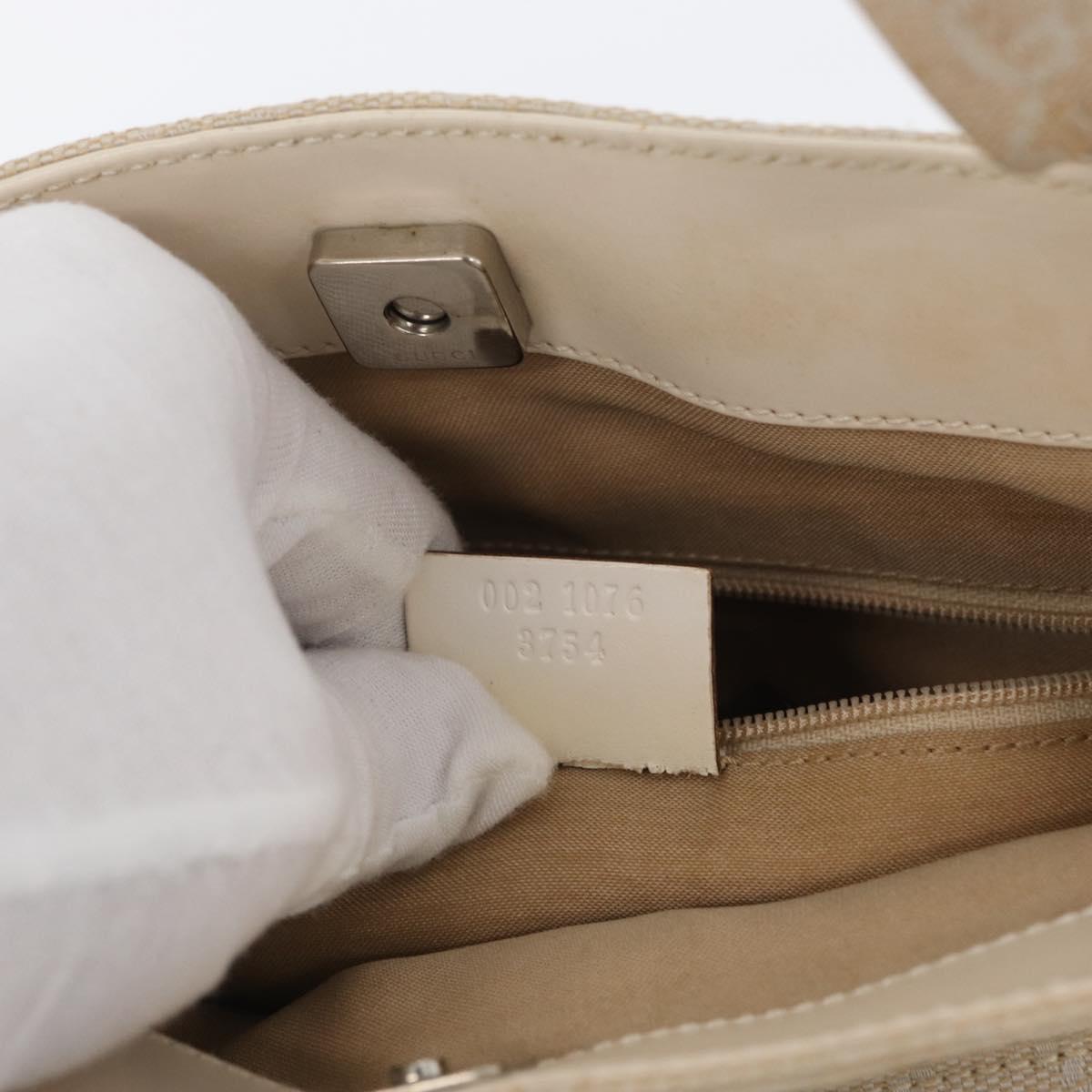 GUCCI GG Canvas Hand Bag Ivory Silver 002 1076 3754 Auth 172252