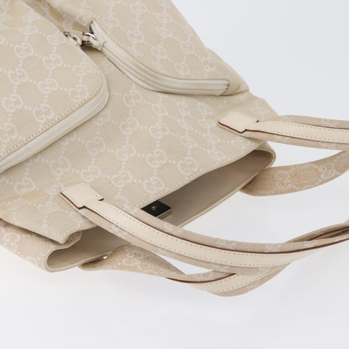 GUCCI GG Canvas Hand Bag Ivory Silver 002 1076 3754 Auth 172252