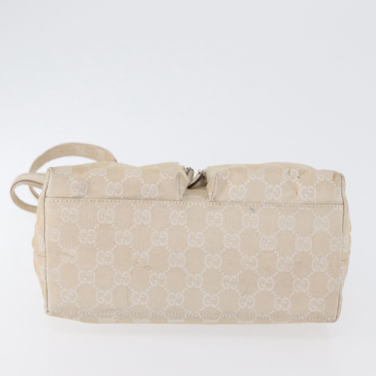 GUCCI GG Canvas Hand Bag Ivory Silver 002 1076 3754 Auth 172252