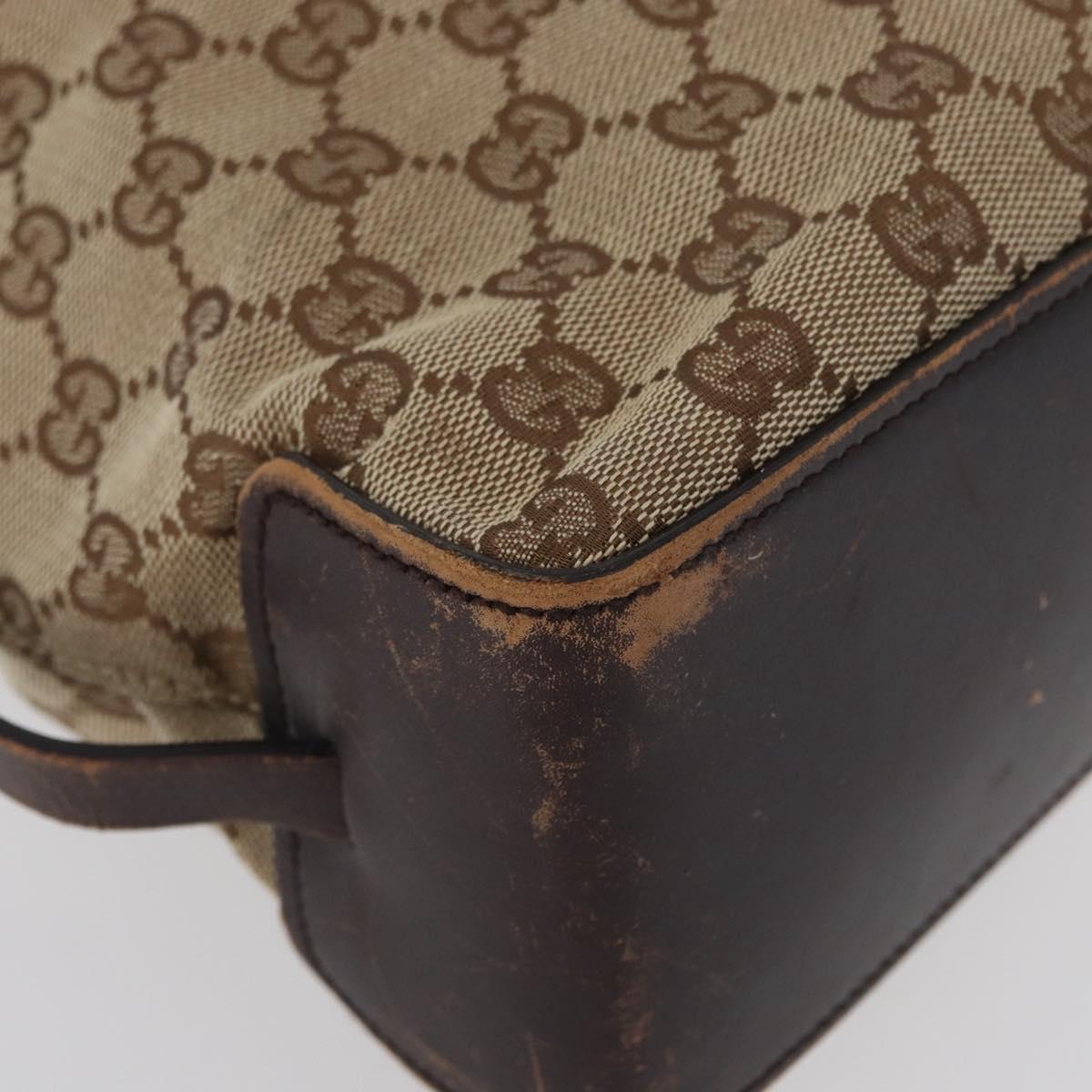 GUCCI GG Canvas Hand Bag Beige Gold 107757 Auth 172253