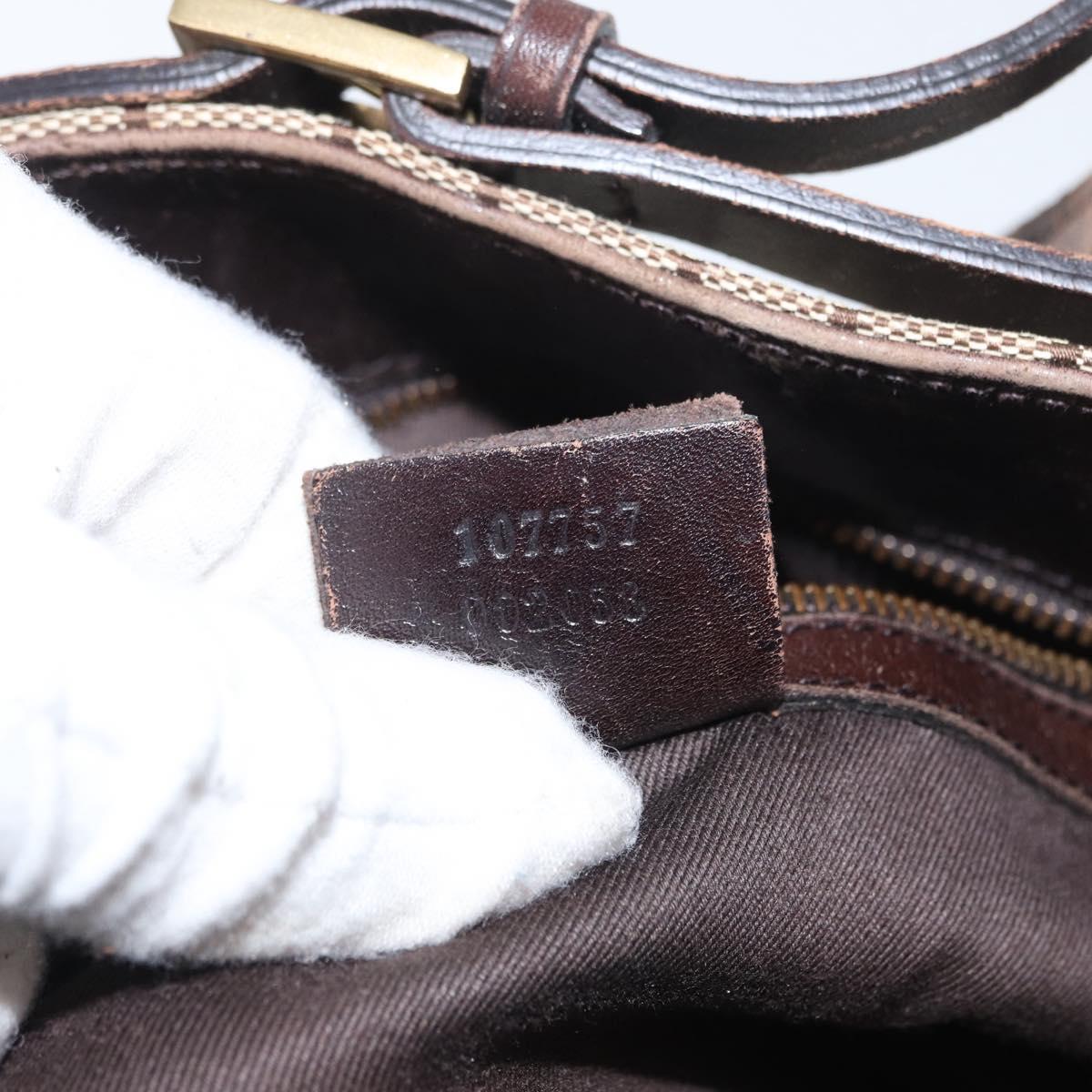 GUCCI GG Canvas Hand Bag Beige Gold 107757 Auth 172253
