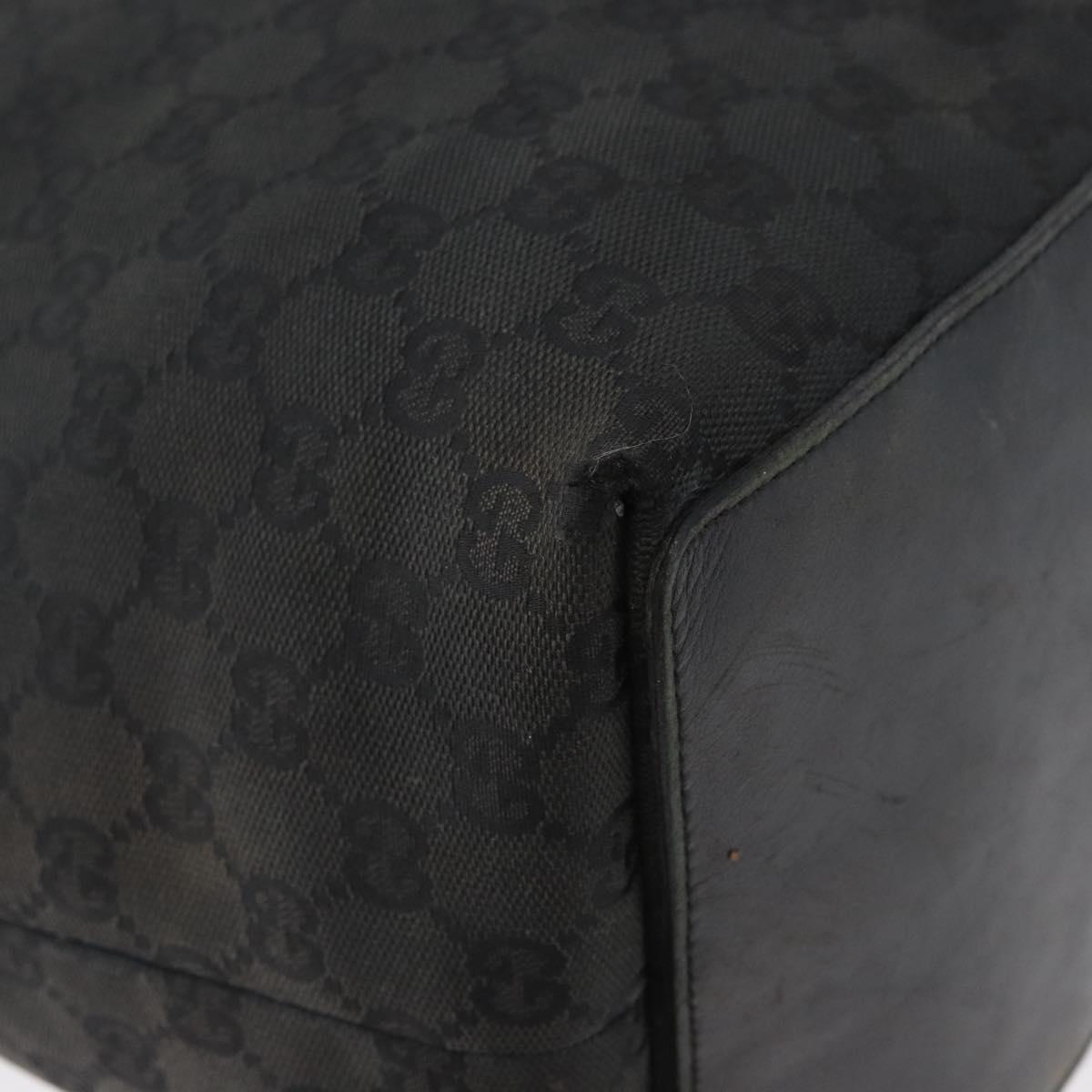 GUCCI GG Canvas Tote Bag Black Gold 002 1097 Auth 172254