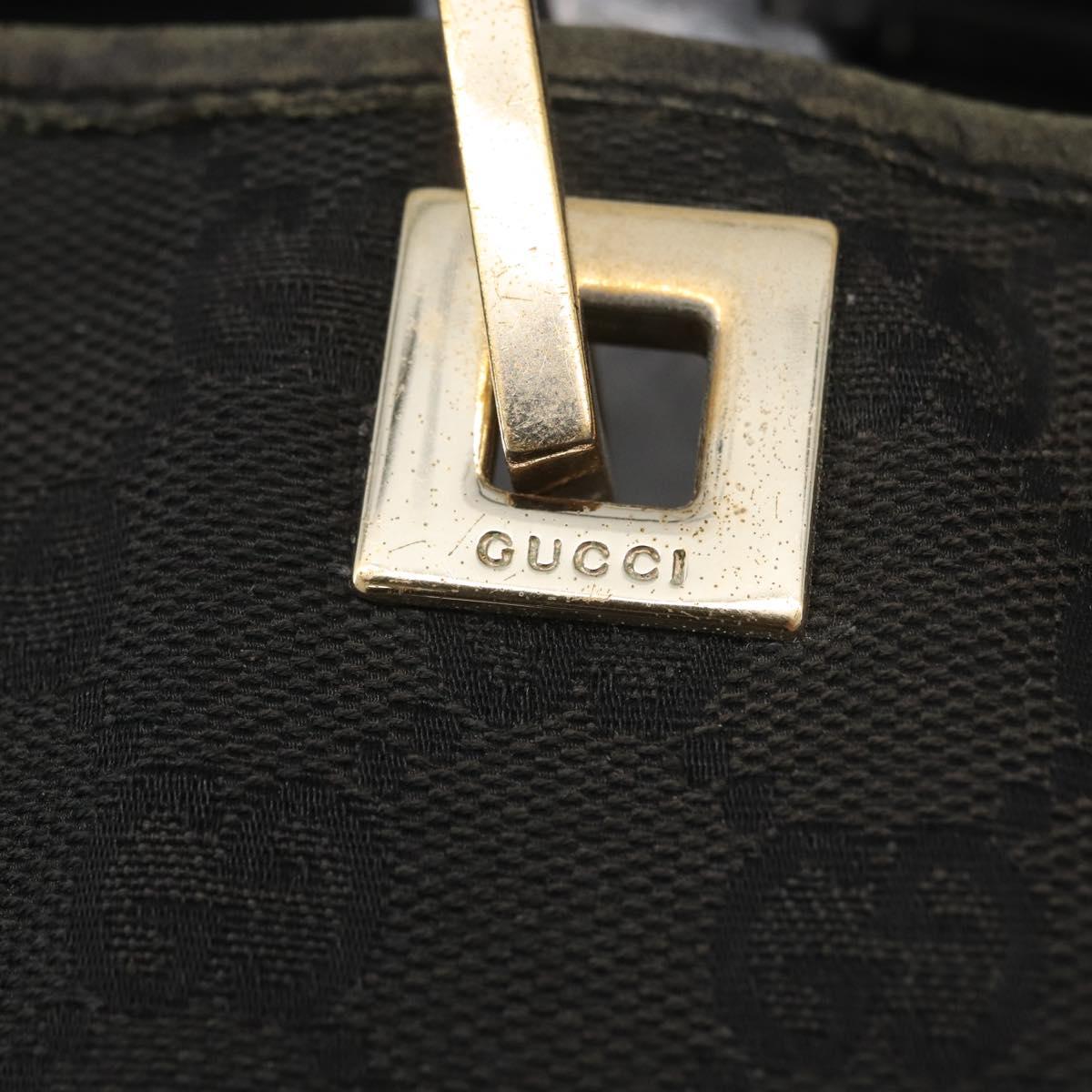 GUCCI GG Canvas Tote Bag Black Gold 002 1097 Auth 172254