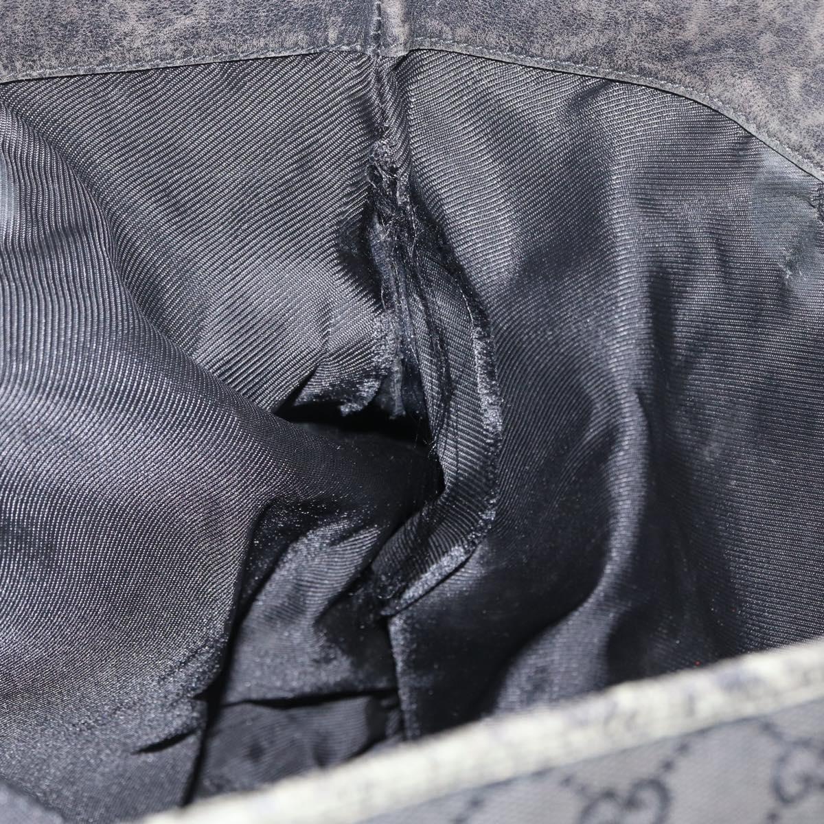 GUCCI GG Canvas Tote Bag Black Gold 002 1097 Auth 172254