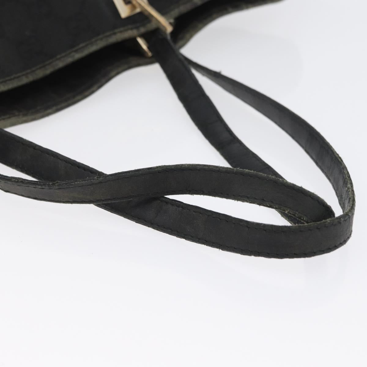 GUCCI GG Canvas Tote Bag Black Gold 002 1097 Auth 172254