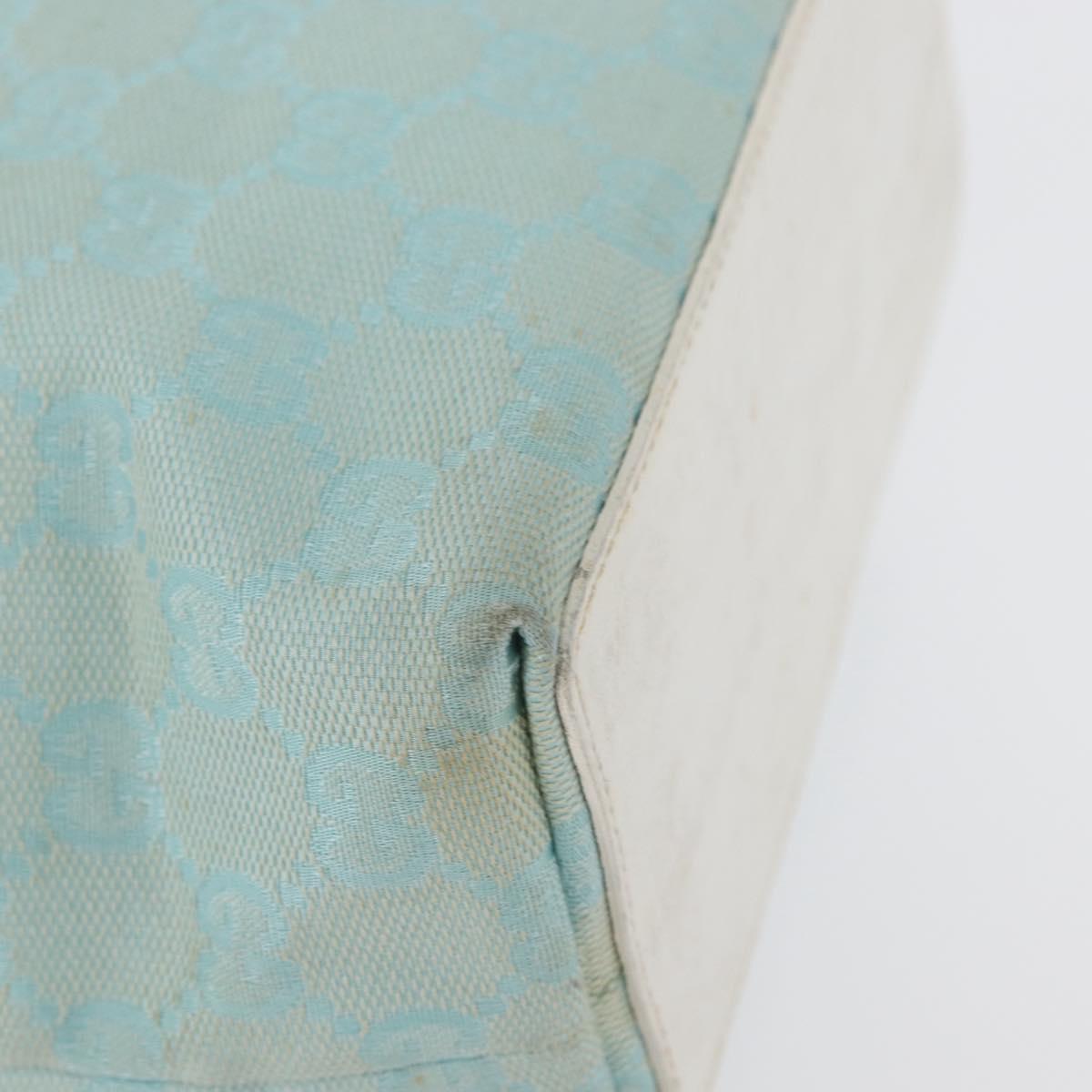 GUCCI GG Canvas Tote Bag Gold Light Blue 002 1099 Auth 172258